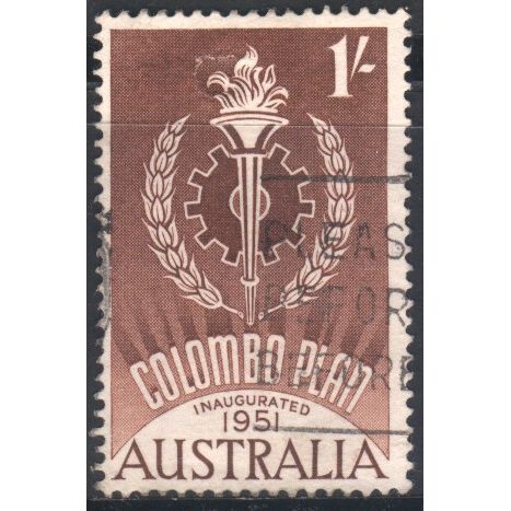 Australia 1961 - SG339 - 1/- brown - Colombo Plan Bureau Emblem - used
