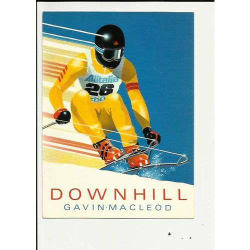 WINTER SPORTS Downhill Postcard by Athena (9399)