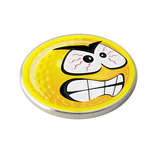 Asbri Yellow Smiley Angry Golf Ball Marker.