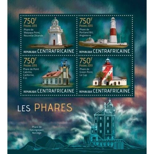 CENTRAL AFRICA 2013 SHEET MNH FAROS LIGHTHOUSES PHARES LEUCHTTURMEN FAROIS 2