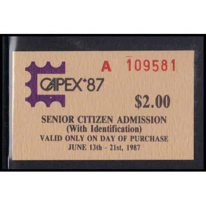 Ticket Senior Citizen Admission CAPEX '87 Box0126