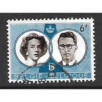BELGIUM 1960 ROYAL WEDDING 6F SEPIA AND BLUE SG1767 FINE USED