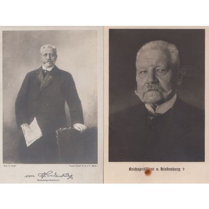Reichsprasident Von Hindenberg German Germany 2x Old Postcard