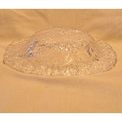 Texture Clear Glass Dish Art Glass Candy Trinket Heavy