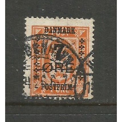 Denmark 1926 Official Stamps Surcharged 7 Ore On 1 Ore Orange Used SG 238