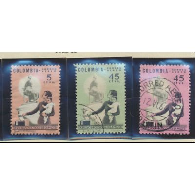 Colombia Stamps Scott #C448 To C450, Used