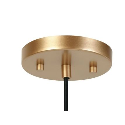 LNC Modern 60-Watt 1-Light Satin Gold Bell Pendant Light w/ Hammered Glass Shade