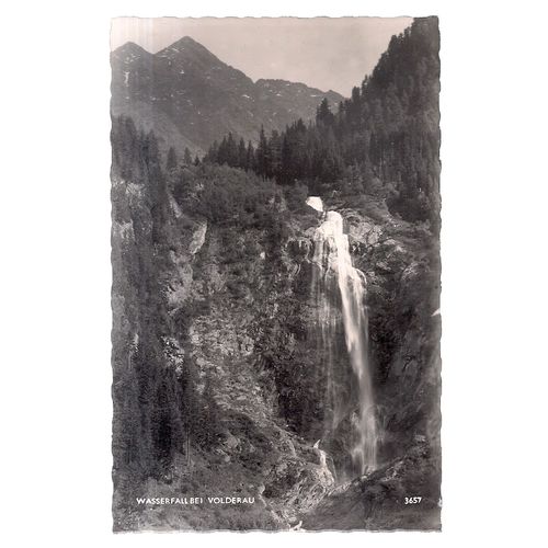 WASSERFALL BEI VOLDERAU, AUSTRIA unused vintage postcard 1960's #