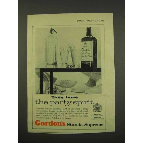 1956 Gordon's Gin Ad - They Have the Party Spirit