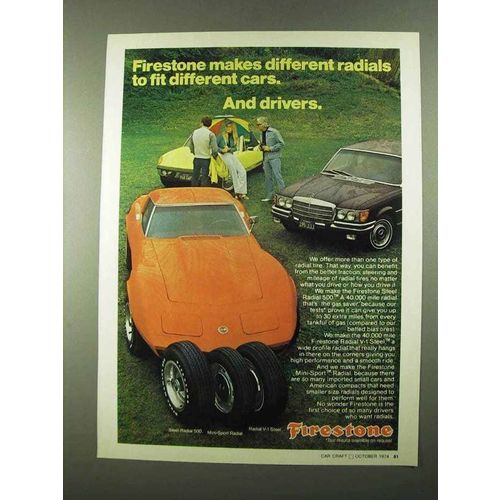 1974 Firestone Tire Ad - Steel Radial 500, Mini-Sport