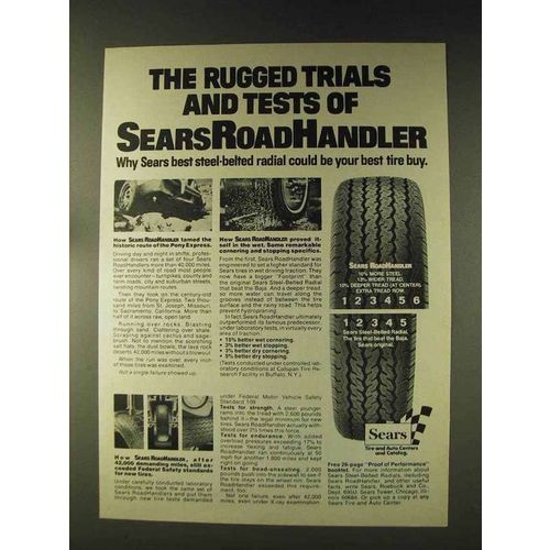 1976 Sears RoadHandler Tires Ad - The Rugged Trials