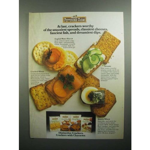 1984 Pepperidge Farm Crackers Ad - Snazziest Spreads