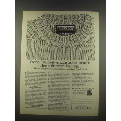 1985 Lands' End Fashion Ad - Cotton Most Versatile