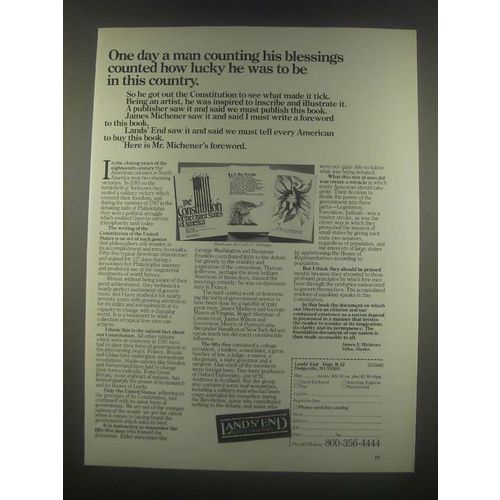 1985 Lands' End Fashion Ad - Counting His Blessings