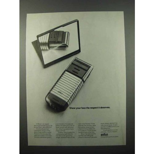 1989 Braun Electric Shaver Ad - Show Your Face Respect
