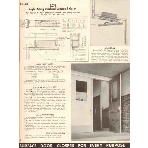 norton lasier company 1941 lcn concealed door closers vintage catalog