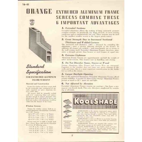 orange screen company 1941 aluminum frame window door vintage catalog