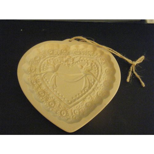 Brown Bag Cookie Art 1984 Heart Shape Love Birds Cookie Pottery Mold