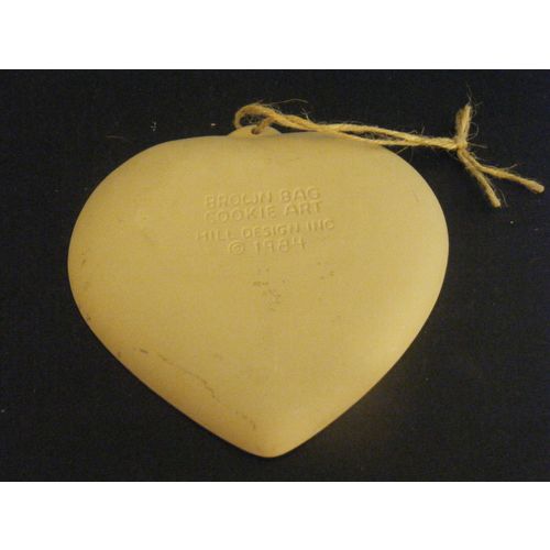 Brown Bag Cookie Art 1984 Heart Shape Love Birds Cookie Pottery Mold