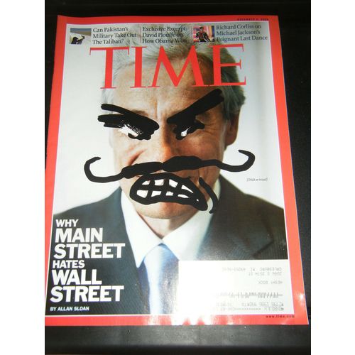 Time Magazine - Main Street Hates Wall Street Cover - November 9, 2009