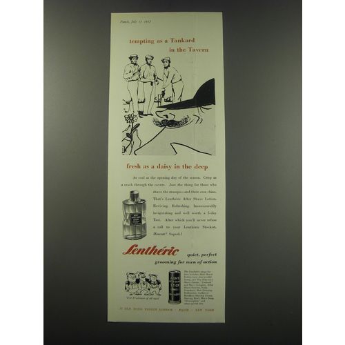 1957 Lentheric After Shave Stick Ad - tempting as a Tankard in the Tavern