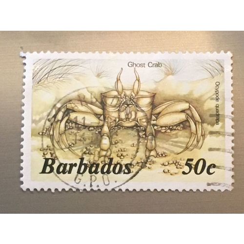 Barbados QEII 1985 Marine Life 50c Ghost Crab Used SG 772A Sc 651 postage stamp