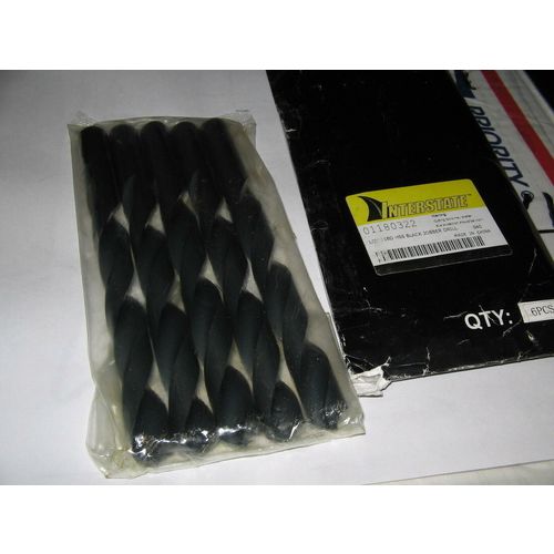 Interstate, 1/2" HSS Black Jobber Drills (QTY 5)