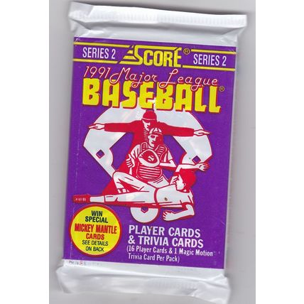 Score 1991 (Series 2) Baseball Cards Factory Sealed Pack