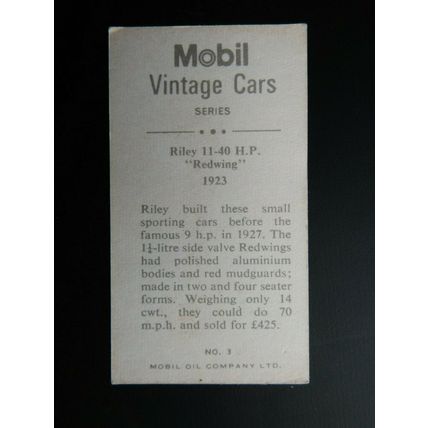 Mobil Oil 1966 Vintage Cars Cards Card Variants (e33)