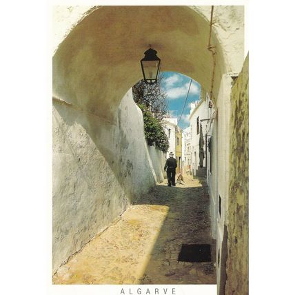Albufeira back Street Portugal Postcard used VGC