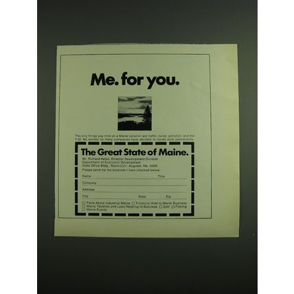 1971 Maine Tourism Advertisement - Me. For you.