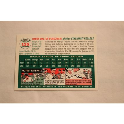 Harry Perkowski 1994 Topps 1954 Archives NO. 125