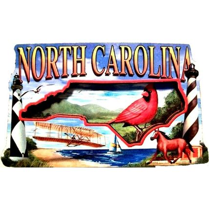 North Carolina Montage Artwood Fridge Magnet