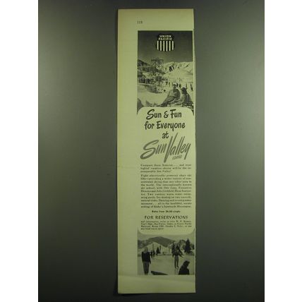 1949 Union Pacific Railroad Ad - Sun & Fun for Everyone at Sun Valley