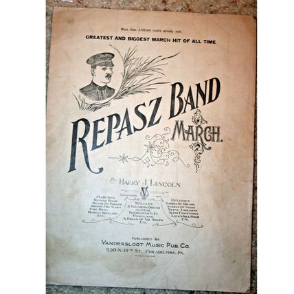 Vintage 1925 Sheet Music by Repasz Band March & Benjamin Godard