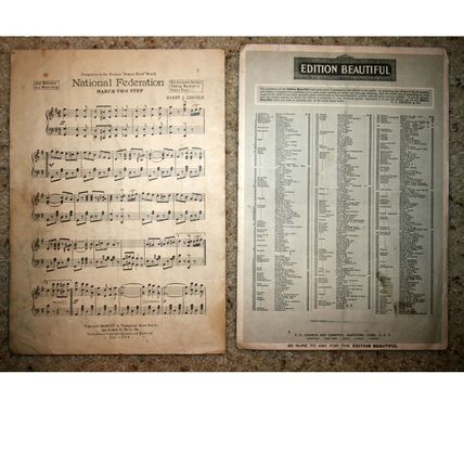 Vintage 1925 Sheet Music by Repasz Band March & Benjamin Godard