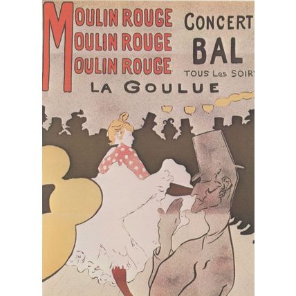 Moulin Rouge Concert Bal La Goulue French Poster Postcard