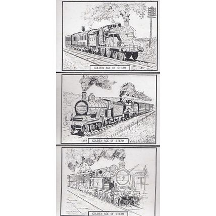 GER Southend Railway 3x Artist Drawing Train Postcard s