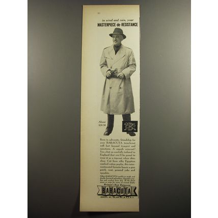 1952 Baracuta Trenchcoat Ad - In Wind and rain, your masterpiece-de-resistance