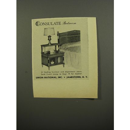 1953 Union-National Consulate Bedroom Furniture Advertisement