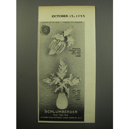 1955 Schlumberger Jewelry Ad - Shown Actual Size
