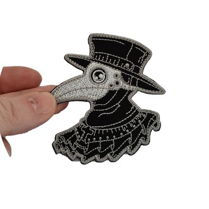 Poison Doctor Steam Punk Iron On Patch Embroidered Motif Badge 7cm x 6.7 P154