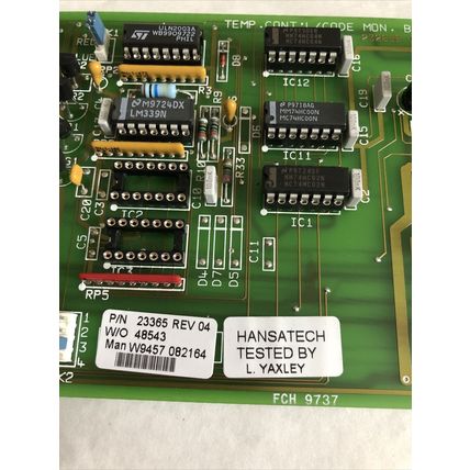 HANSATECH 23263 PRINTER CIRCUIT BOARD 23365 REV 04 ,TEMP CONT L/CODE 23263,FI