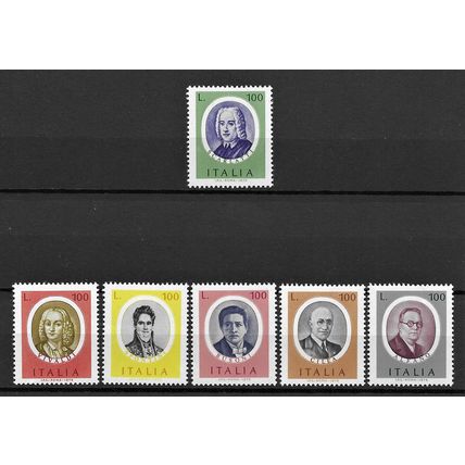Italy 1975 Famous Musicians MNH set S.G. 1456-1461