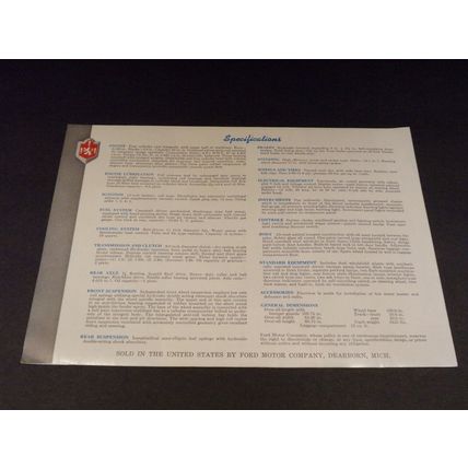 Consul A Ford Product Made In England Sales Brochure 1951 1952