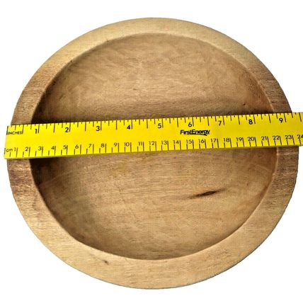 Natural Wood Rice Vegetable Steamer Lidded Bowl Hand Carved Burned Design