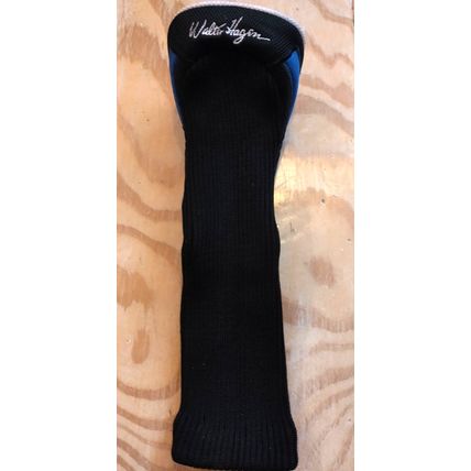 Walter Hagen AWS Golf Club Head Cover Sock Black Blue Silver 3i and 1w - Flaw