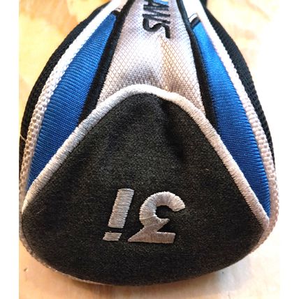 Walter Hagen AWS Golf Club Head Cover Sock Black Blue Silver 3i and 1w - Flaw