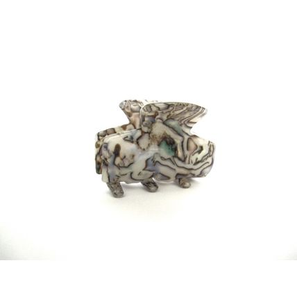 Small gray abalone sea shell effect hair claw clamp clip fine thin hair