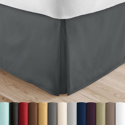 Linen Market Pleated Bed Skirt-14" Drop-78" X 80"-KING-GRAY-NEW-SEALED-FAST